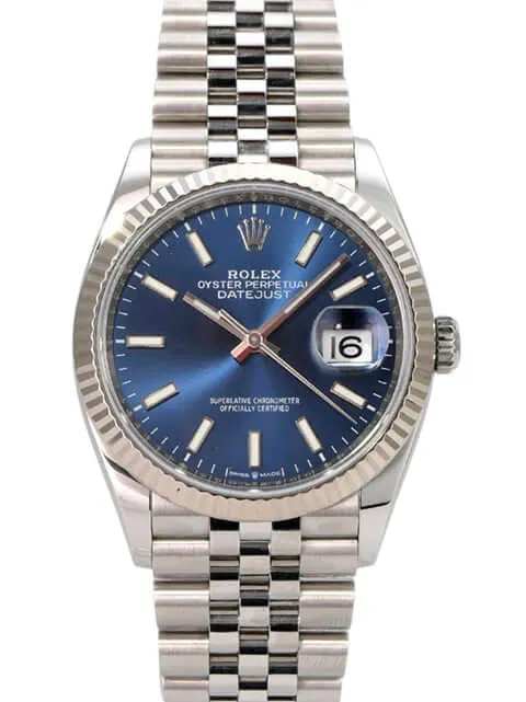 Rolex Datejust 36 Oystersteel Weißgold 126234 Blau Jubile-Band