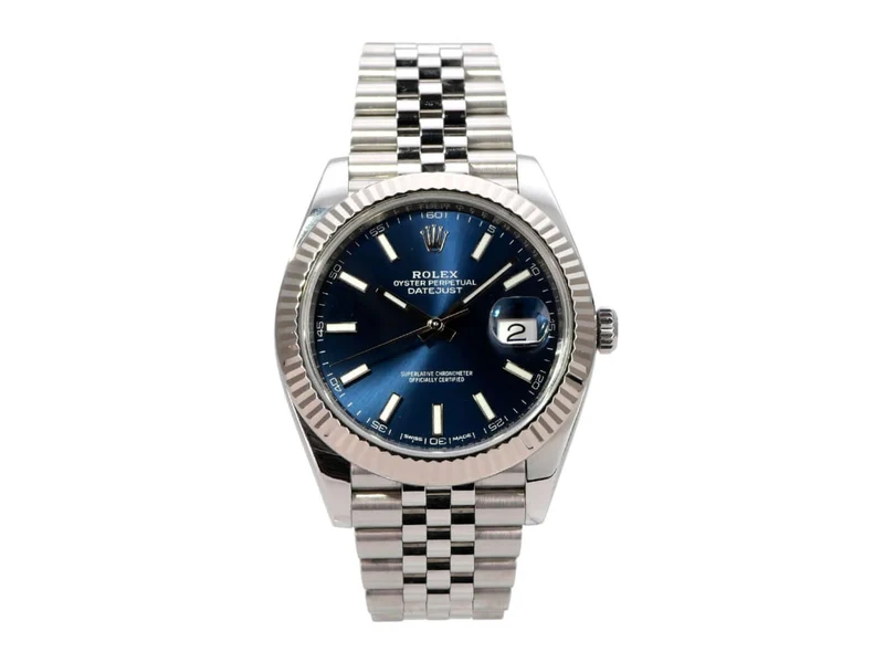 Rolex Datejust 41 Edelstahl Weißgold 126334 Blau Jubile-Band