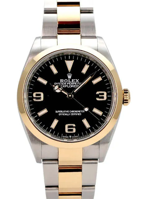 Rolex Explorer 36 Edelstahl Gelbgold 124273