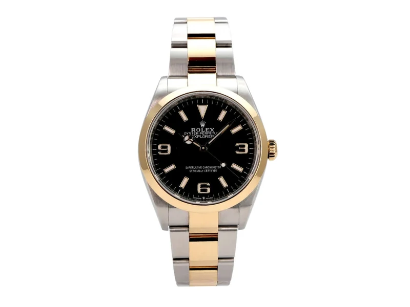 Rolex Explorer 36 Edelstahl Gelbgold 124273