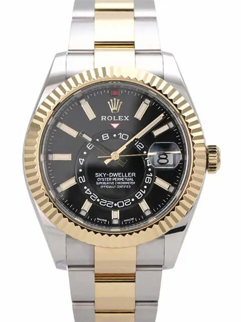 Rolex Sky-Dweller Edelstahl Gelbgold 326933 Schwarz