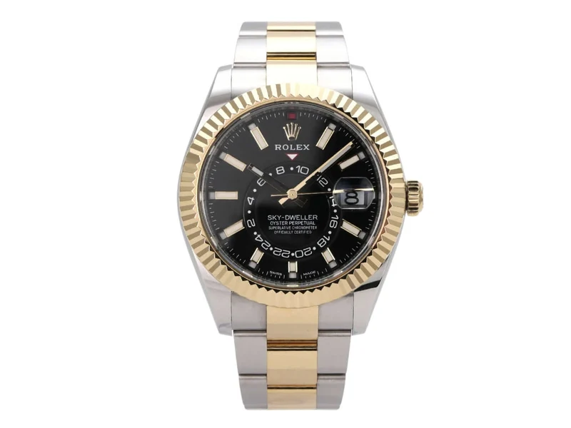 Rolex Sky-Dweller Edelstahl Gelbgold 326933 Schwarz
