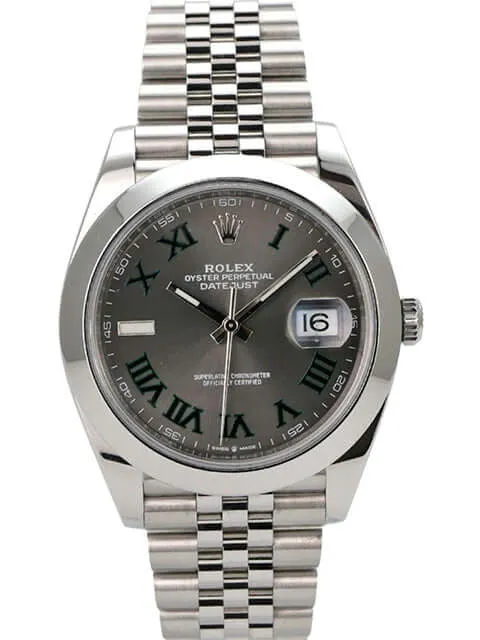 Rolex Datejust 41 Edelstahl 126300 Rhodium Römisch Jubile-Band