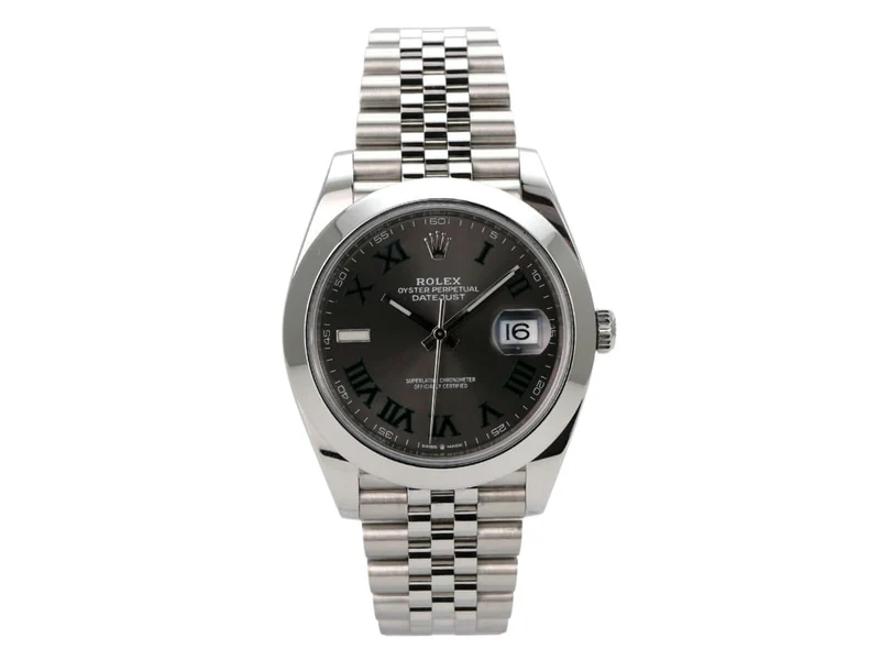 Rolex Datejust 41 Edelstahl 126300 Rhodium Römisch Jubile-Band