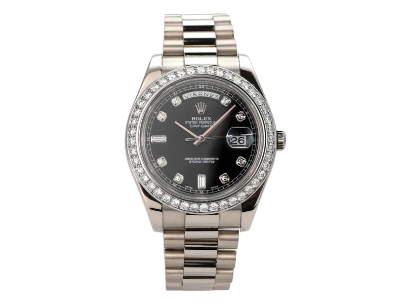 Rolex Day-Date II 218239 Weißgold Schwarz Diamant