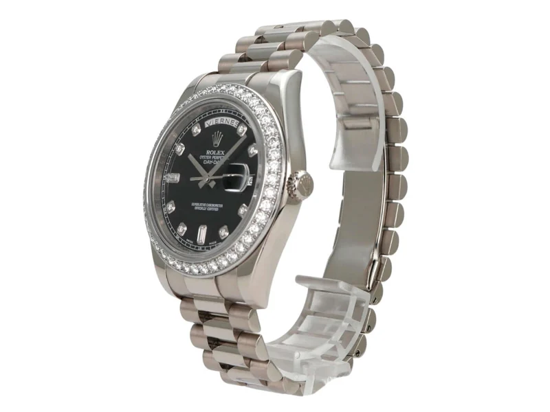 Rolex Day-Date II 218239 Weißgold Schwarz Diamant