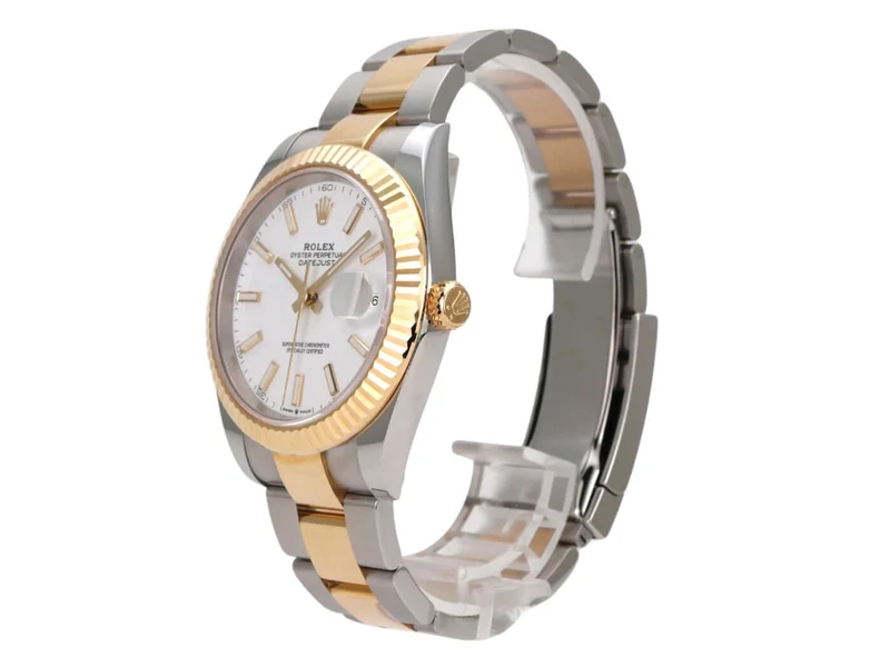 Rolex Datejust 41 Edelstahl Gelbgold 126333 Weiß