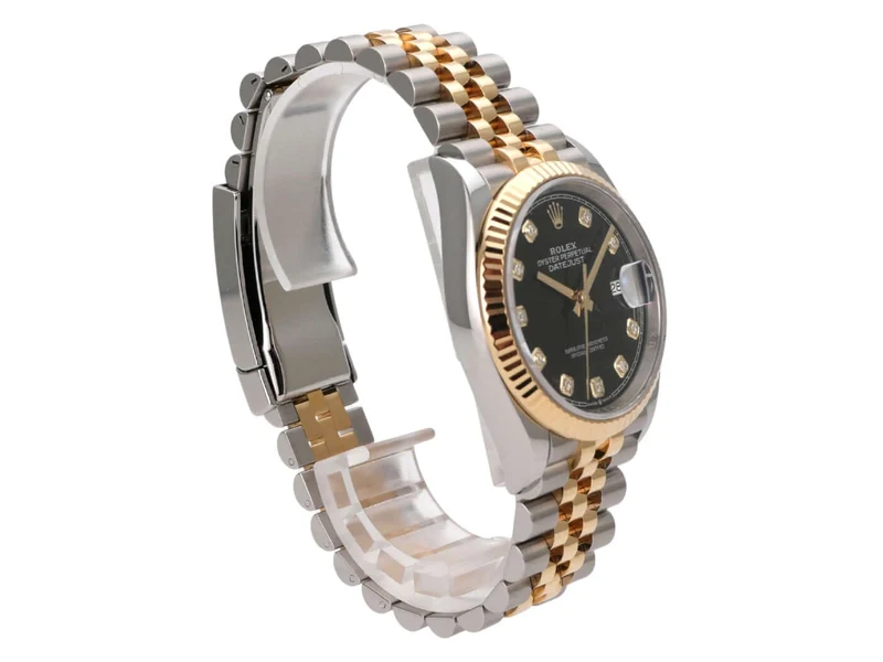 Rolex Datejust 36 Oystersteel / Gelbgold Ref. 126233 Schwarz Diamant Jubile-Band
