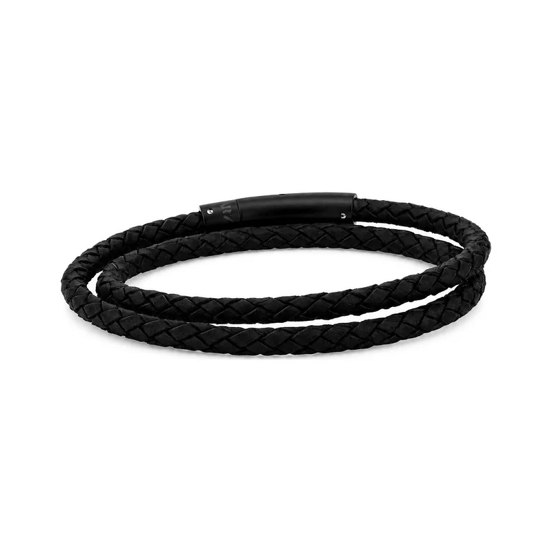 Black Leather Wrap Bracelet