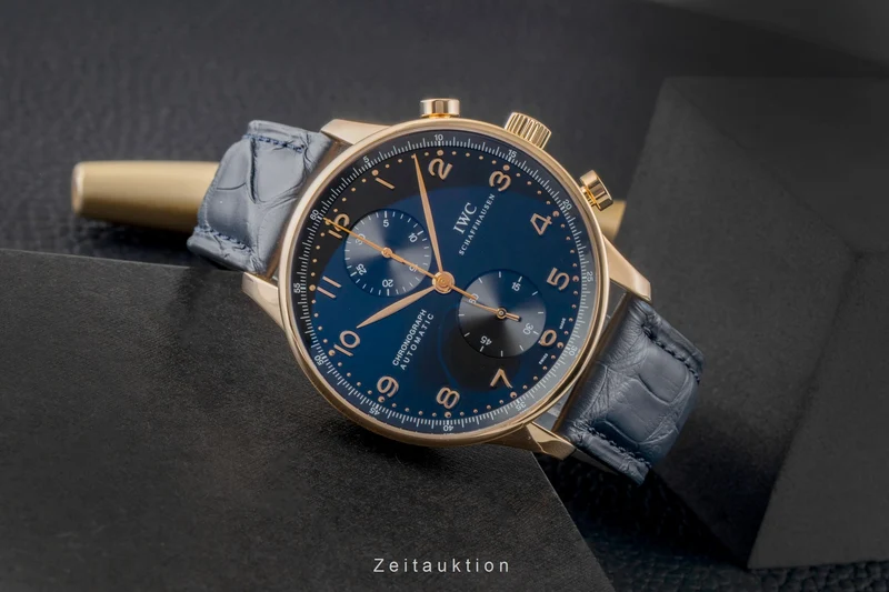 IWC Portugieser chronograph 18 ct gold automatic men's watch IW371415 LP: 25400EUR [2605777]