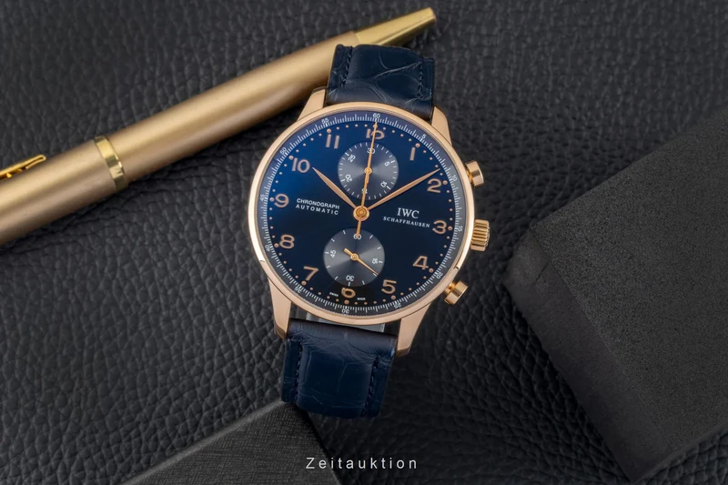 IWC Portugieser chronograph 18 ct gold automatic men's watch IW371415 LP: 25400EUR [2605777]