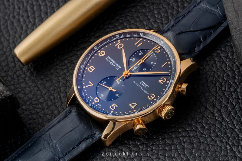 IWC Portugieser chronograph 18 ct gold automatic men's watch IW371415 LP: 25400EUR [2605777]