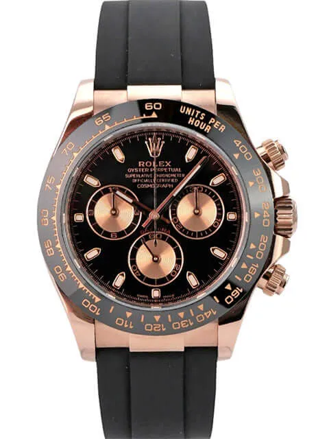 Rolex Daytona 116515LN Everose-Gold Oysterflex Schwarz