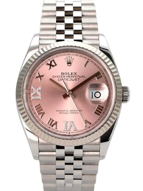 Rolex Datejust 36 Oystersteel Weißgold 126234 Pink R Diamant Jubile-Band