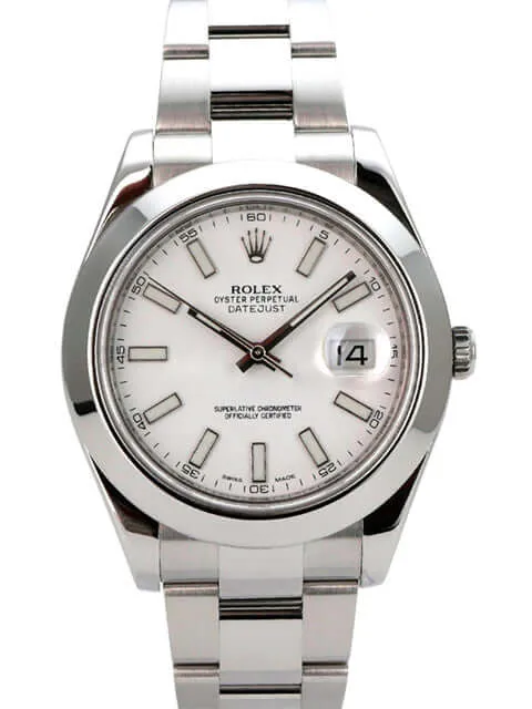Rolex Datejust II 41 Edelstahl 116300 Weiß