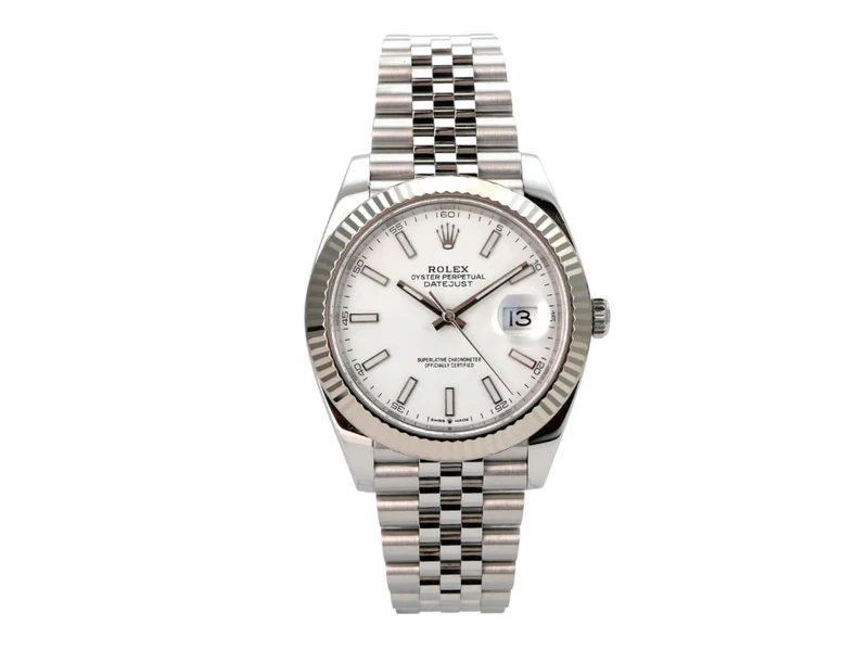 Rolex Datejust 41 Edelstahl Weißgold 126334 Weiß Jubile-Band