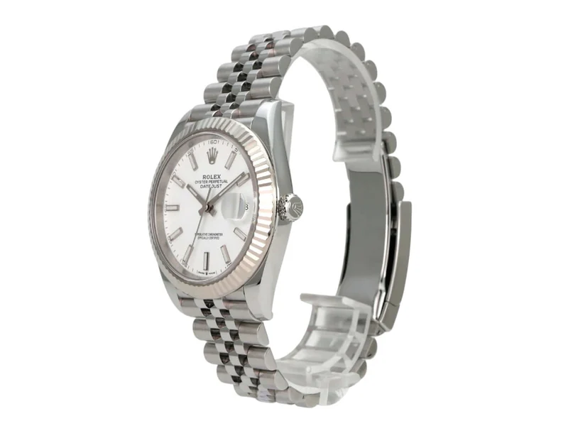 Rolex Datejust 41 Edelstahl Weißgold 126334 Weiß Jubile-Band