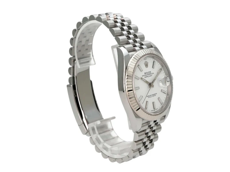 Rolex Datejust 41 Edelstahl Weißgold 126334 Weiß Jubile-Band