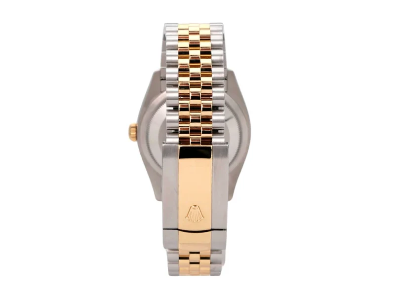 Rolex Datejust 36 Oystersteel Gelbgold 126233 Schwarz Diamant Jubile-Band