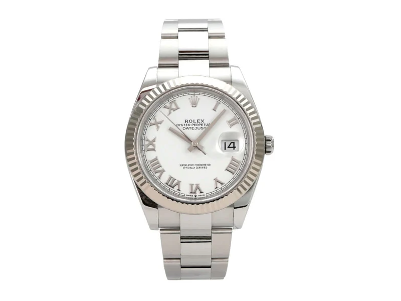 Rolex Datejust 41 Edelstahl Weißgold 126334 Weiß Römisch