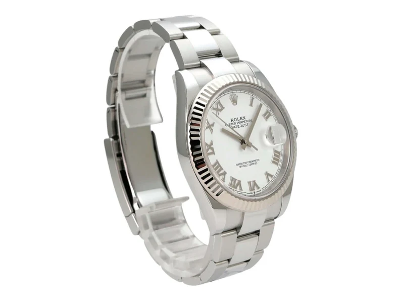 Rolex Datejust 41 Edelstahl Weißgold 126334 Weiß Römisch