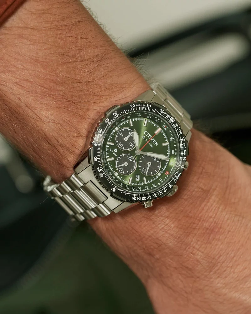CITIZEN Promaster Chronograph Navihawk Green Dial CA4664-60W