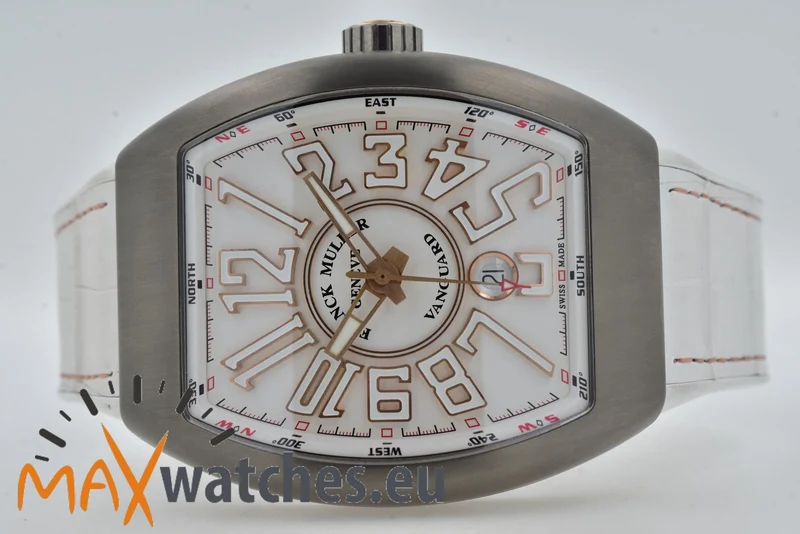 Franck Muller Vanguard Titanium 18k Ros Gold Limited V45 SC DT White Dial