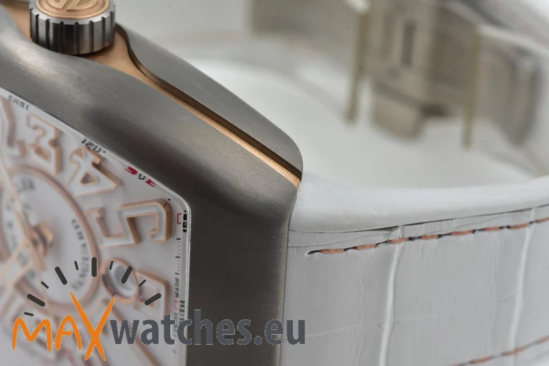 Franck Muller Vanguard Titanium 18k Ros Gold Limited V45 SC DT White Dial