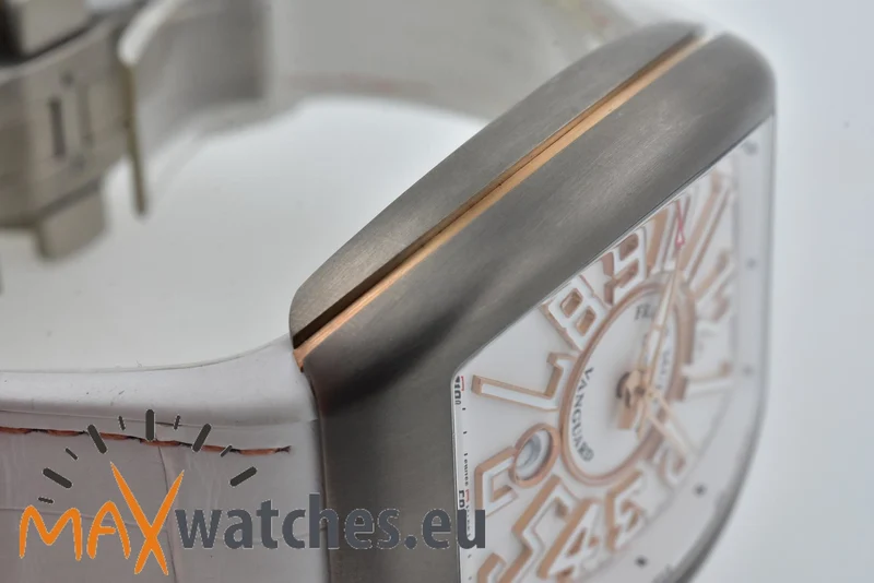 Franck Muller Vanguard Titanium 18k Ros Gold Limited V45 SC DT White Dial