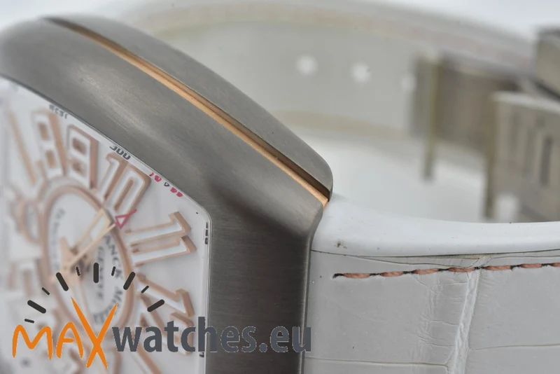 Franck Muller Vanguard Titanium 18k Ros Gold Limited V45 SC DT White Dial