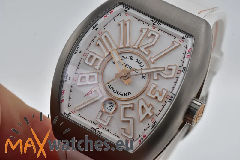 Franck Muller Vanguard Titanium 18k Ros Gold Limited V45 SC DT White Dial
