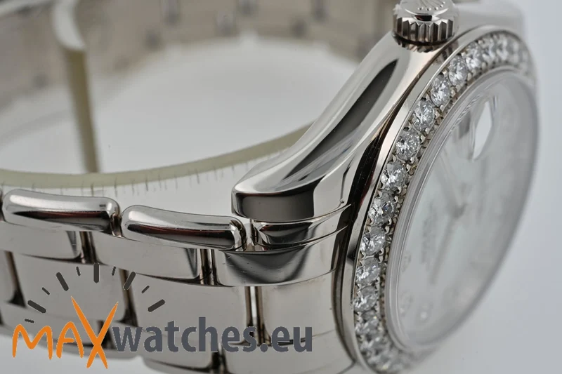 Rolex Oyster Pearlmaster 18k Factory Diamond Dial Bezel 81299 34mm LC100