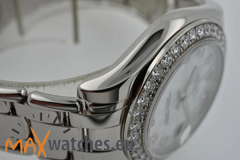 Rolex Oyster Pearlmaster 18k Factory Diamond Dial Bezel 81299 34mm LC100