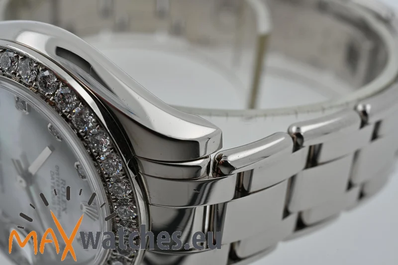 Rolex Oyster Pearlmaster 18k Factory Diamond Dial Bezel 81299 34mm LC100