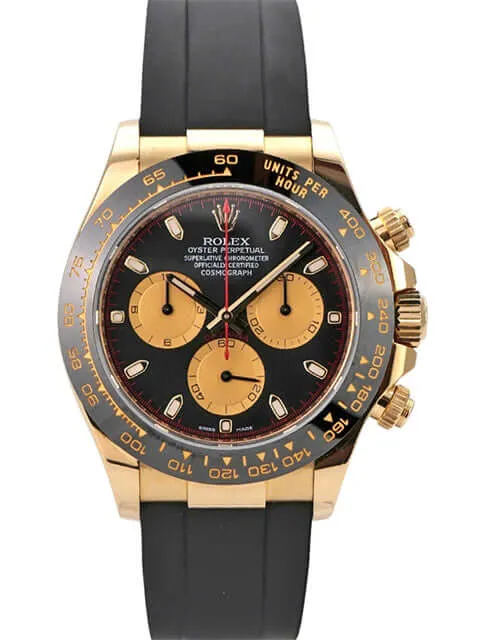 Rolex Daytona 116518LN Gelbgold Oysterflex Schwarz Champagner