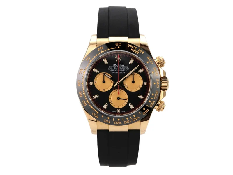 Rolex Daytona 116518LN Gelbgold Oysterflex Schwarz Champagner
