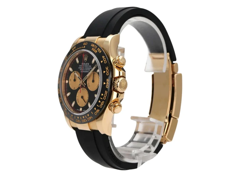 Rolex Daytona 116518LN Gelbgold Oysterflex Schwarz Champagner