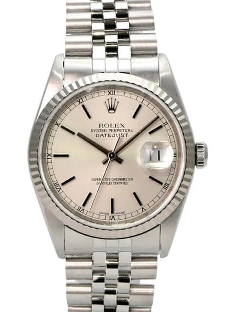 Rolex Datejust 36 Ref. 16234 Silber Jubile-Band