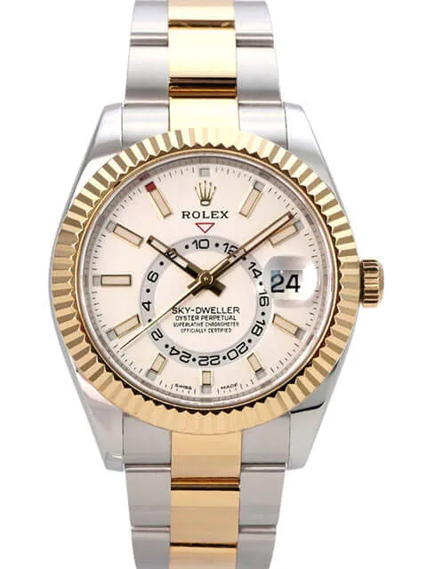 Rolex Sky-Dweller Edelstahl Gelbgold 326933 Weiß