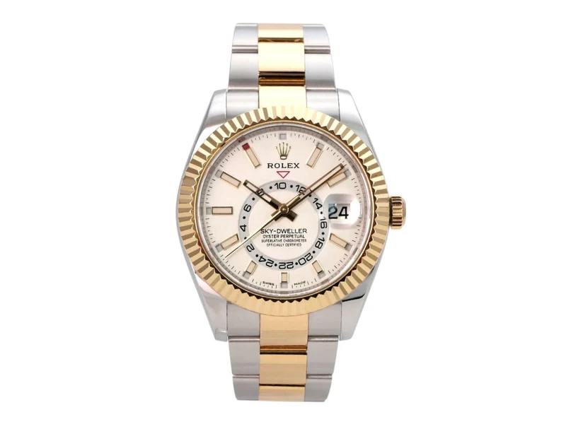 Rolex Sky-Dweller Edelstahl Gelbgold 326933 Weiß
