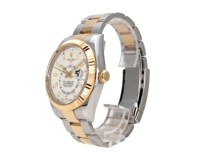 Rolex Sky-Dweller Edelstahl Gelbgold 326933 Weiß