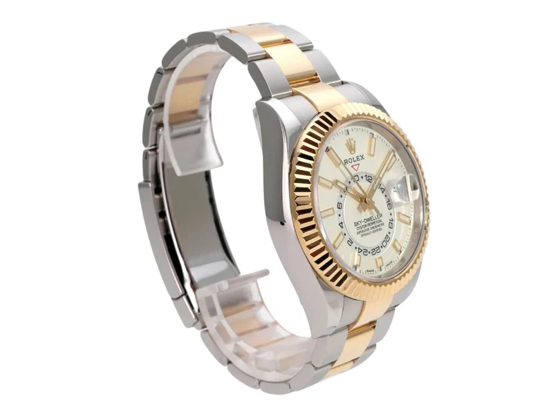 Rolex Sky-Dweller Edelstahl Gelbgold 326933 Weiß