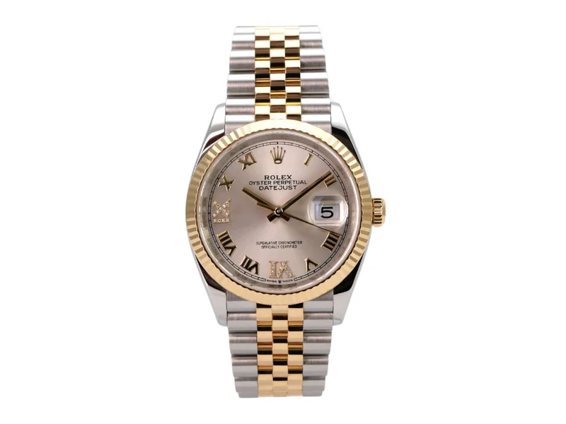 Rolex Datejust 36 Edelstahl Gold 126233 Silber R Diamant Jubile-Band