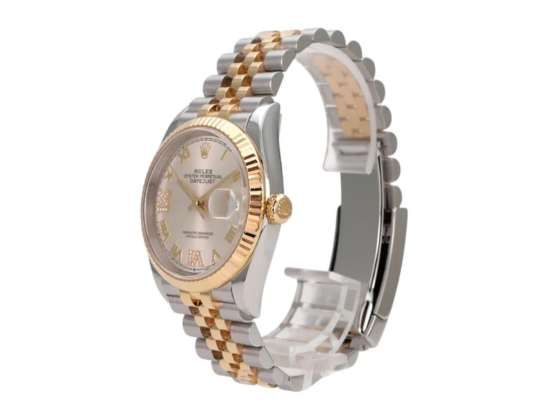 Rolex Datejust 36 Edelstahl Gold 126233 Silber R Diamant Jubile-Band