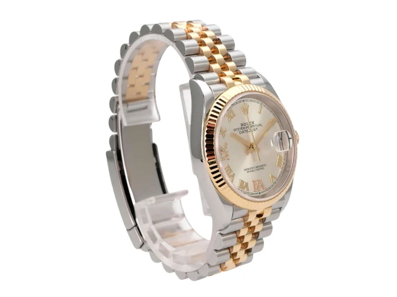 Rolex Datejust 36 Edelstahl Gold 126233 Silber R Diamant Jubile-Band