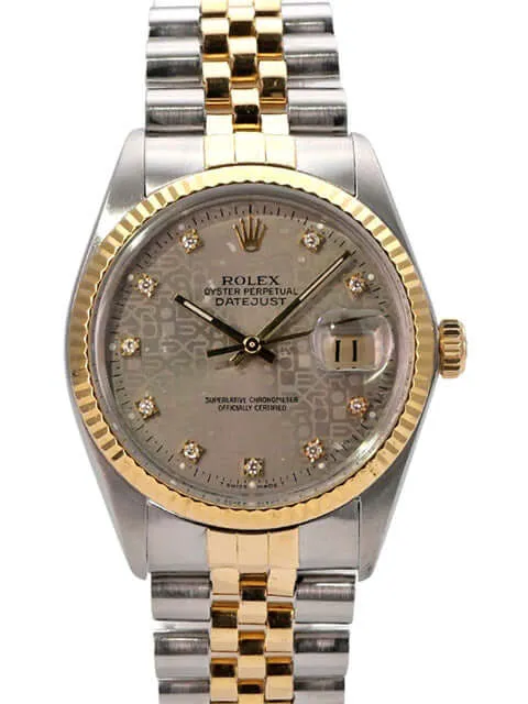 Rolex Datejust 36 Edelstahl Gelbgold 16013 Stahl Jubile Diamant
