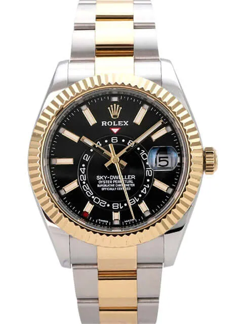 Rolex Sky-Dweller Edelstahl Gelbgold 326933 Schwarz