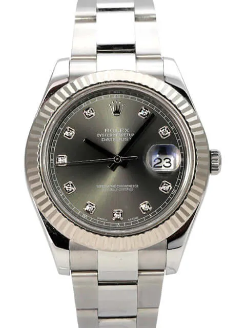 Rolex Datejust II 116334 Rhodium Diamant