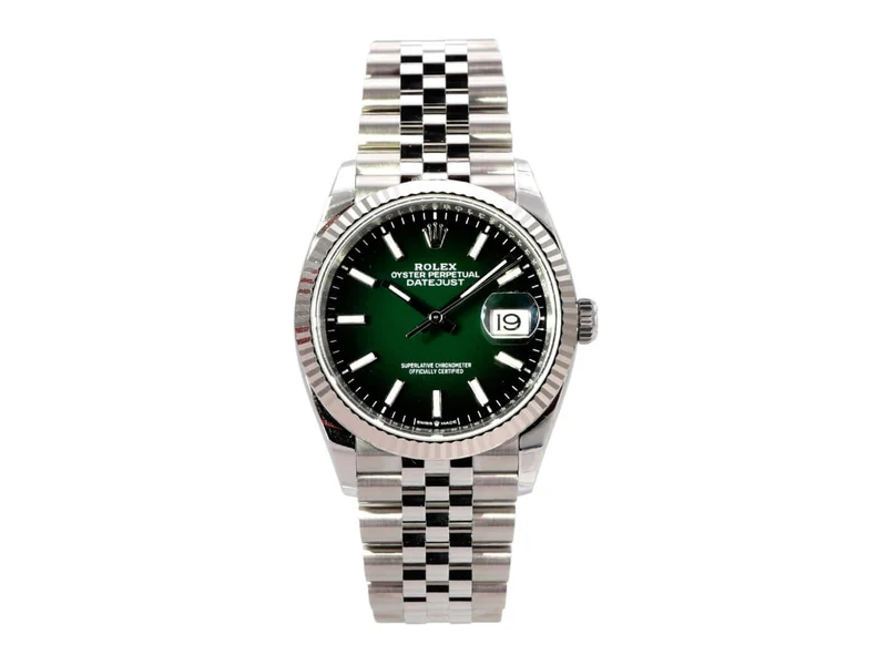 Rolex Datejust 36 Oystersteel Weißgold 126234 Grün Ombre Jubile-Band