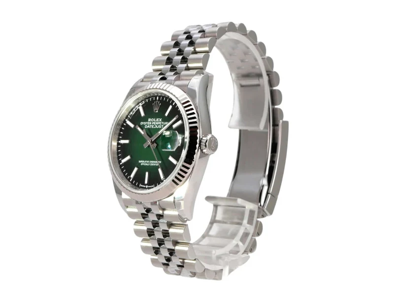 Rolex Datejust 36 Oystersteel Weißgold 126234 Grün Ombre Jubile-Band